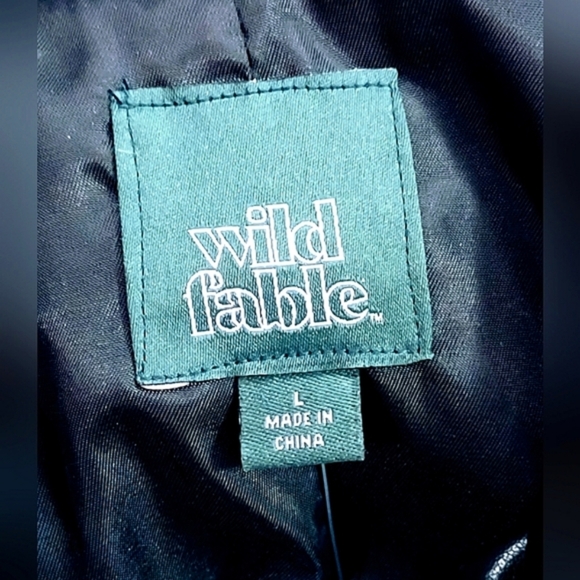 RETRO STYLE BLACK VEGAN LEATHER SNAP SIDE POCKETS WOMEN'S JACKET SIZE L - Picture 6 of 8